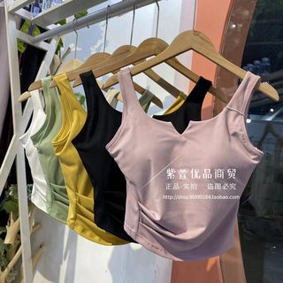 U型美背瑜伽服背心女高强度防震聚拢运动内衣性感V领跑步健身文胸