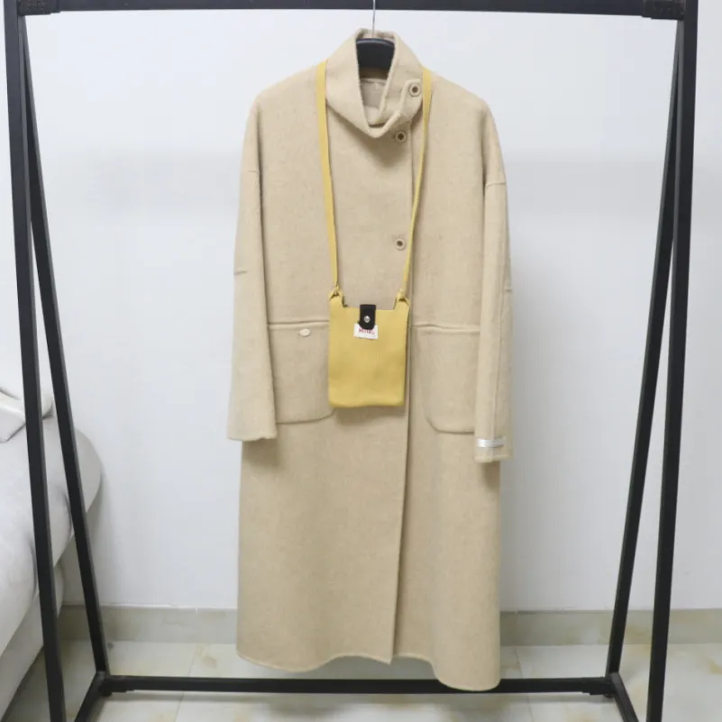 欧洲站双面羊毛大衣女中长款秋冬新款韩版过膝宽松毛呢外套