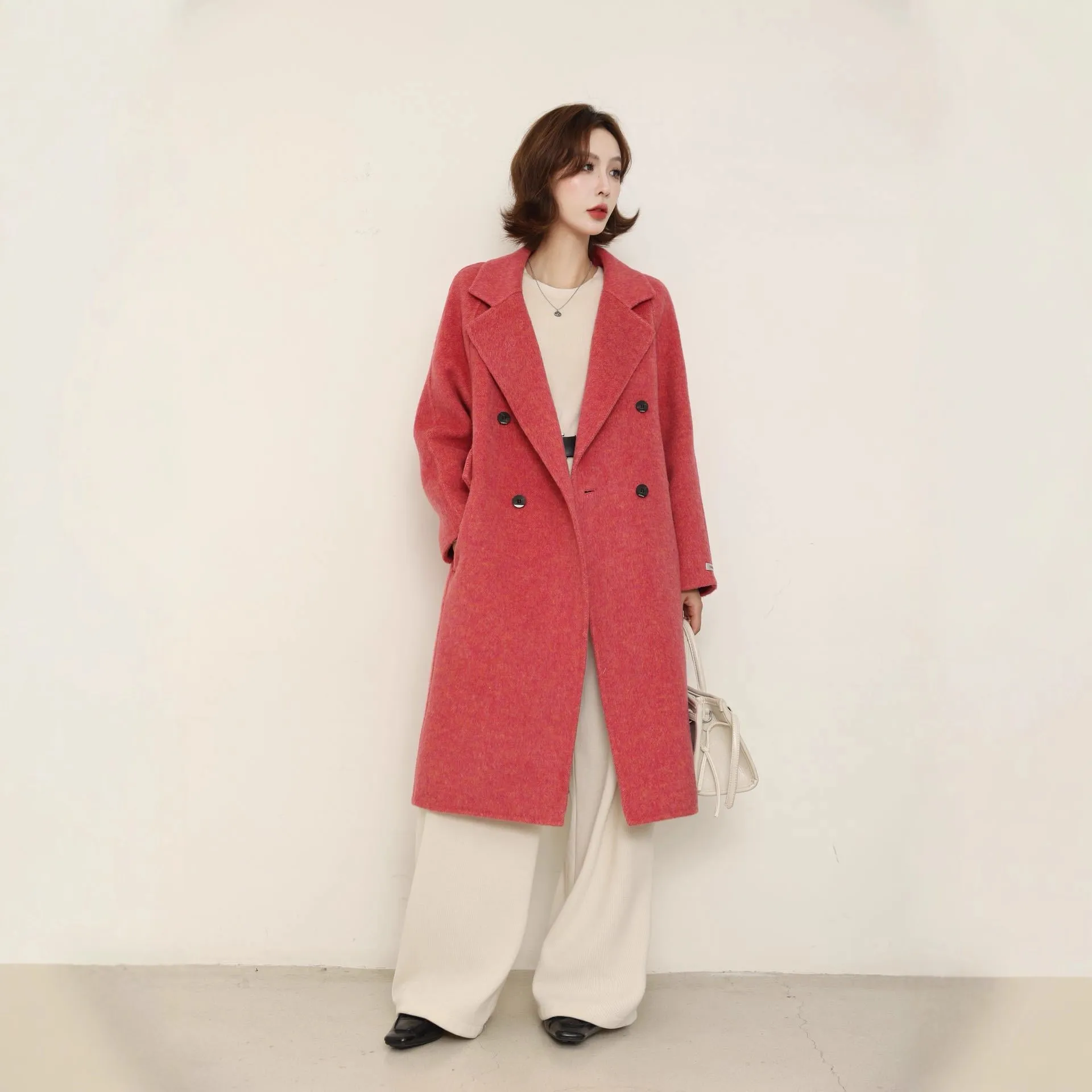 羊毛大衣2025年新款秋冬季高级感加长款时尚宽松羊毛双面呢外套