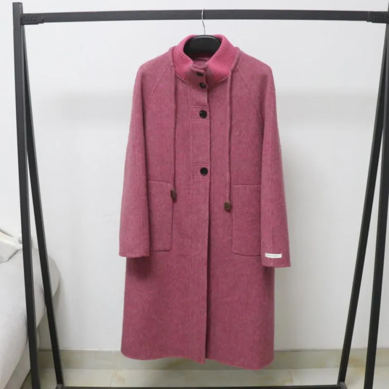 欧洲站宽松气质双面羊毛大衣女中长款2025新款秋减龄休闲毛呢外套