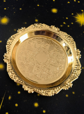 香薰蜡烛烧盘托盘烛台不锈钢鼠尾草燃烧用香盘收纳盘