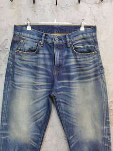 男直筒百搭潮流单宁赤耳牛仔裤 复古做旧重水洗宽松九分牛仔裤 日式