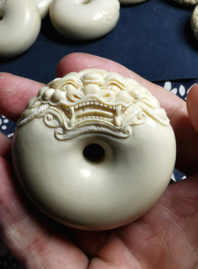 天然猛犸象牙面包圈招财貔貅diy