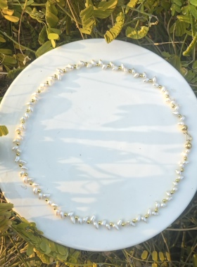 高级轻奢 天然淡水珍珠麦穗珍珠项链精致3mm锁骨链闺蜜礼物