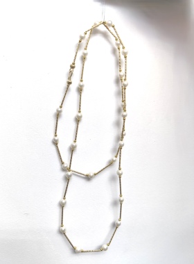 时尚高级轻奢 天然淡水珍珠满天星珍珠项链精致4-5mm毛衣链送闺蜜