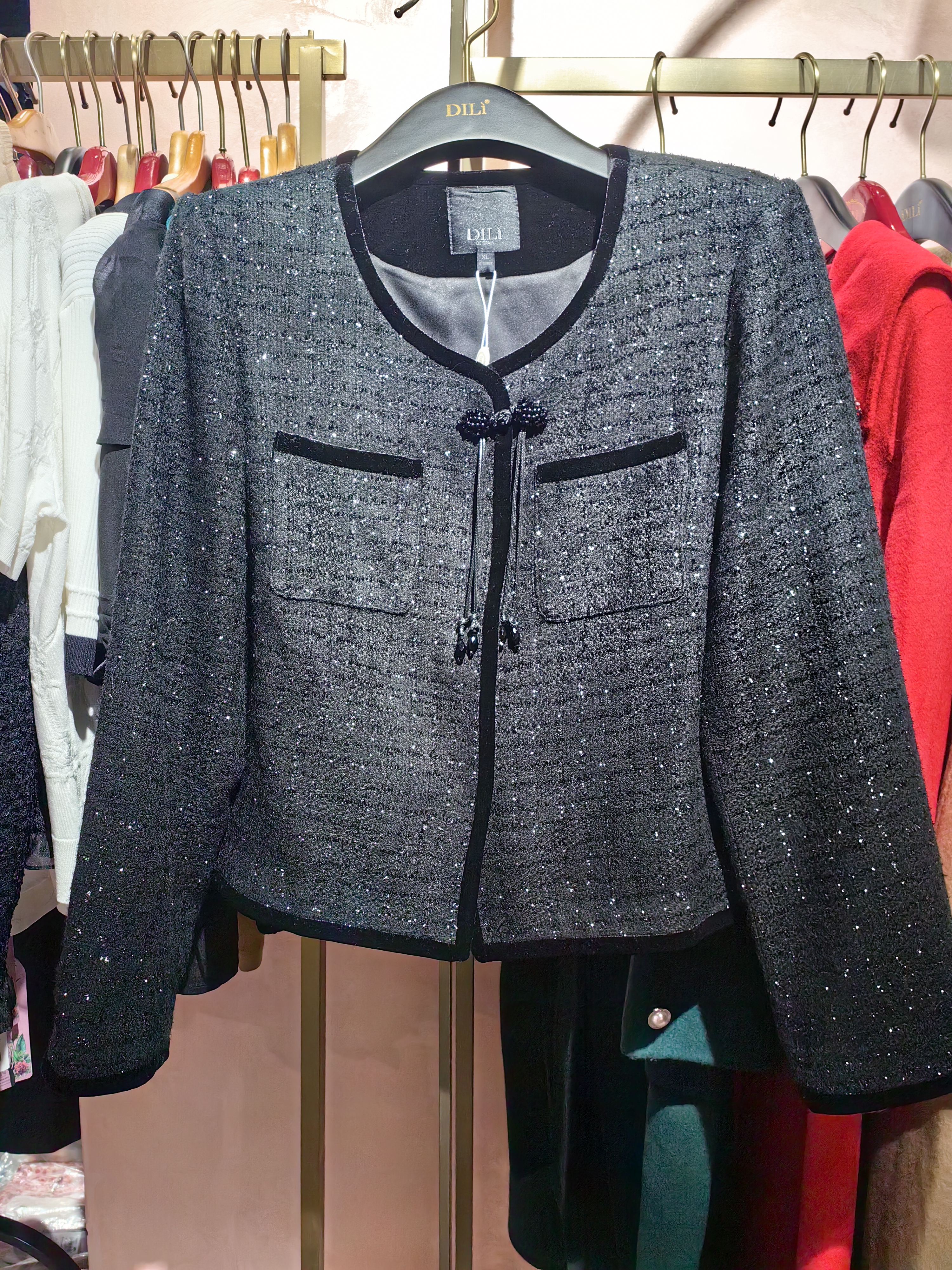 Dili迪骊专柜正品新款春秋新中式小香风短外套上衣不退不换