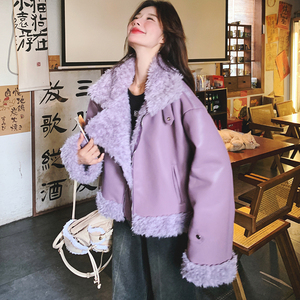 2025冬 复古港风机车服保暖皮毛一体 99980-P195 K288,皮草,2C069