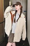 主推数据好2026秋撞色连帽大口袋工装外套1055-P145K198，女装风衣，2C069