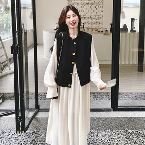法式小香风马甲连衣裙女2025春季新款高级感超好看长裙图片