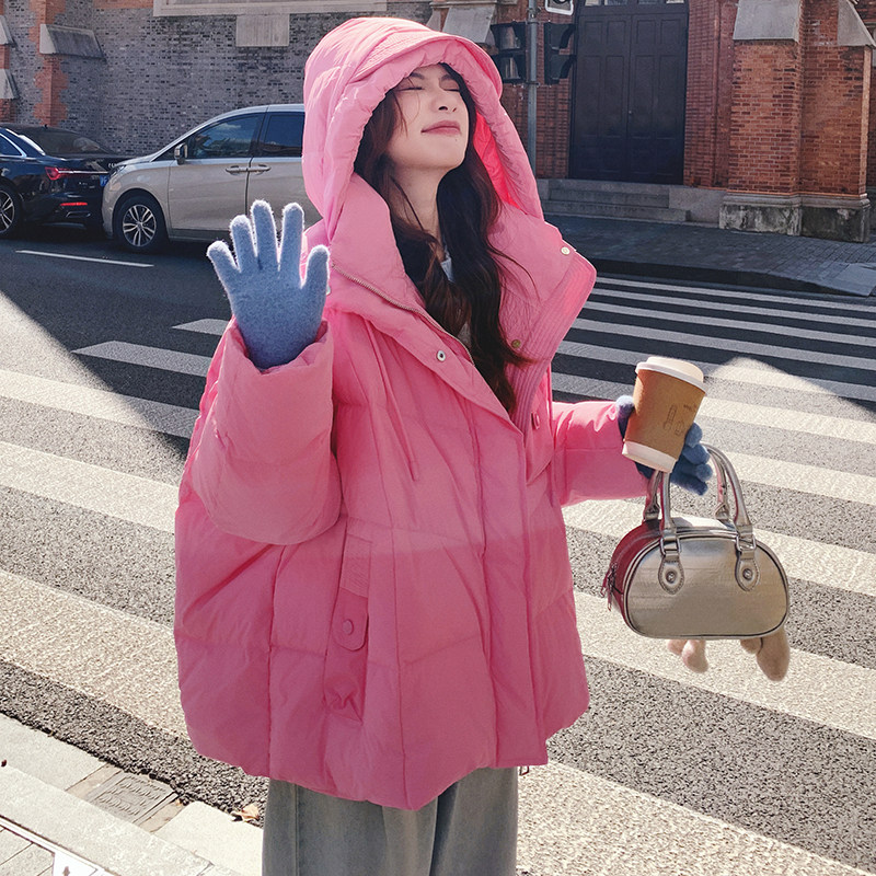 【】2色宽松百搭小A版斗篷式90绒羽绒服W51-P305K458,女装羽绒服,2C069