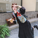 大货数据好法式高级感油画马甲+连衣裙套装99190-P155K218，女装套装/套裙，2C069
