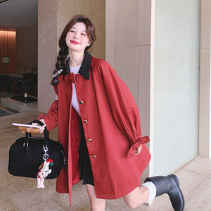 2026春款 小个子宽松蝴蝶结风衣外套 88015-P155 K218图片
