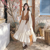 【】法式连衣裙+绣花麂皮绒流苏马甲套装2581-P185K258，女装套装/套裙，2C069