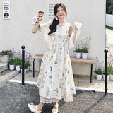 【】法式绝美碎花连衣裙+花朵开衫套装7720-P165K238，女装套装/套裙，2C069
