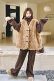 【】美拉德牛角扣皮毛一体马甲+高领毛衣3件套3518-P255K388，女装套装/套裙，2C069