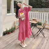 2026夏小众设计感盘扣泡泡袖衬衫连衣裙88722-P125K188，女装连衣裙，2C069