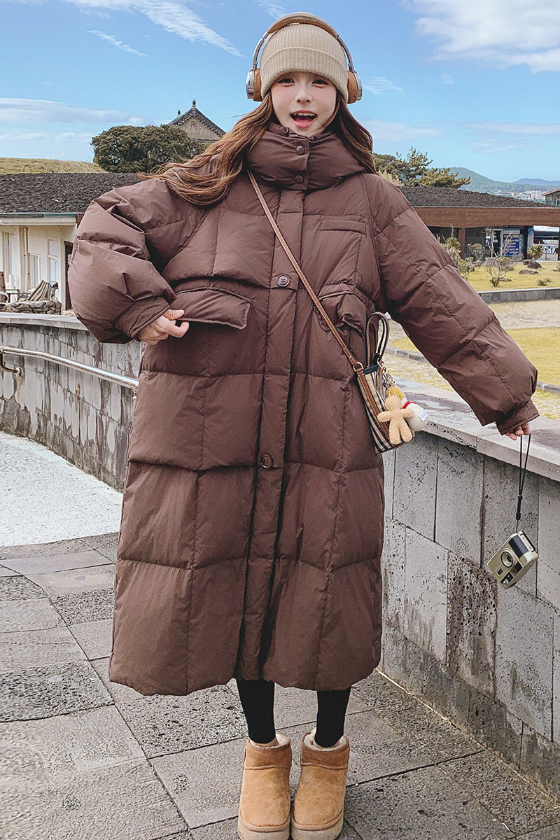 【】50绒复古单排扣加厚大被子长款羽绒服W11-P315K468,女装羽绒服,2C069
