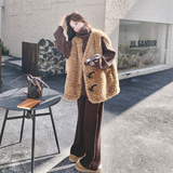 【】美拉德牛角扣皮毛一体马甲+高领毛衣3件套3518-P255K388，女装套装/套裙，2C069