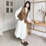 【】美拉德法式镂空绣花马甲+连衣裙套装6086-P215K348，女装套装/套裙，2C069