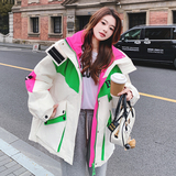 大货时尚拼接字母印花加厚工装50绒羽绒服W35-P245K368，女装羽绒服，2C069