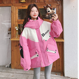 大货时尚拼接字母印花加厚工装50绒羽绒服W35-P245K368，女装羽绒服，2C069