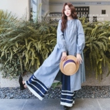 【大货】复古宽松条纹衬衫裙+牛仔阔腿裤套装F626-P185K258，女装套装/套裙，2C069