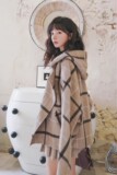 ！2026冬季复古格连帽短毛呢外套2C069-N9005-P155K228，女装毛呢外套，2C069