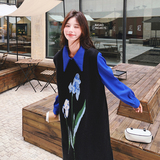 大货克莱因蓝衬衫裙+提花针织叠穿套装99333-P185K248，女装套装/套裙，2C069