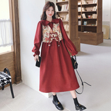 【】新中式提花面料拼接假两件连衣裙2813-P135K198，女装套装/套裙，2C069