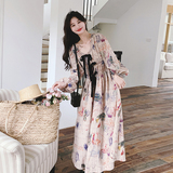 独特小众不撞款童趣涂鸦连衣裙女春夏2025超火文艺松弛感绝美长裙，女装连衣裙，2C069