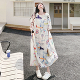 【现货】设计感夏日多巴胺卡通涂鸦连衣裙7776-P135K198，女装连衣裙，2C069