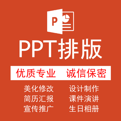 PPT排版代做美化修改设计制作课件演讲宣传推广生日相册简历汇报