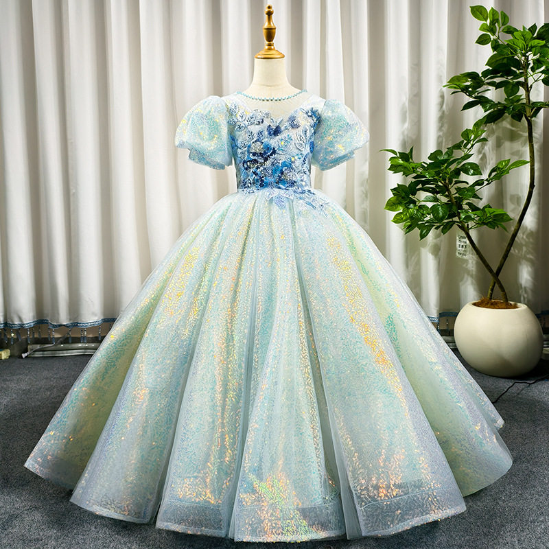 儿童礼服裙高端轻奢小众女童生日公主裙钢琴演出服花童绝美主持人图片