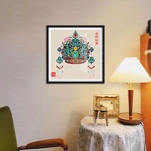 蒙娜丽莎皇室十字绣祥瑞凤冠图国风吉祥客厅手工绣 进口棉布