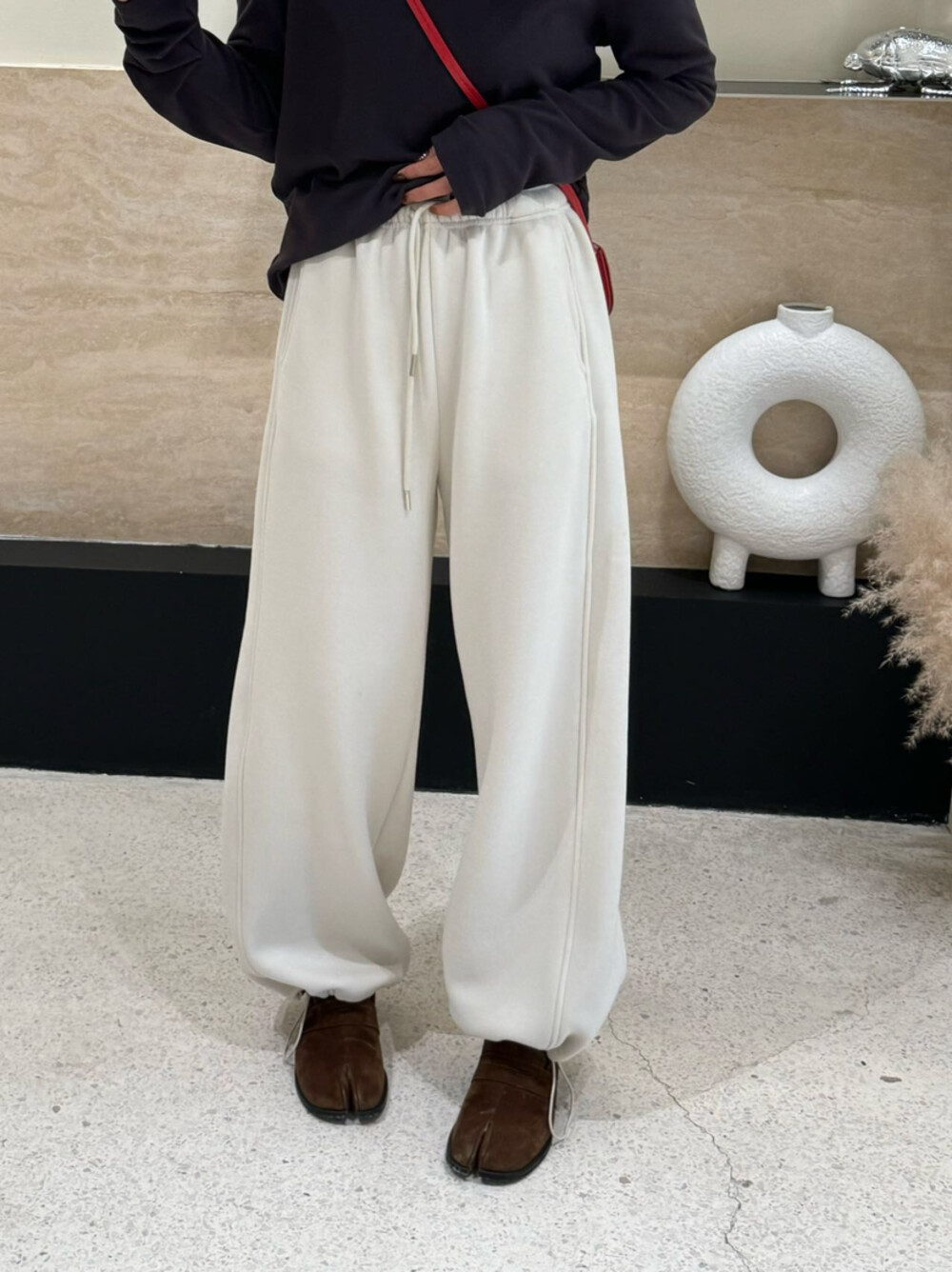 韩国东大门加绒加厚宽松直筒裤
