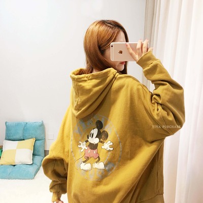 米奇现货卡通插兜ins套头卫衣