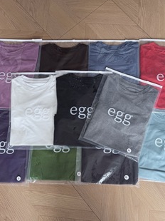 弹力圆领针织衫 现货 贴标长袖 经典 打底上衣女 秋egg家韩国东大门