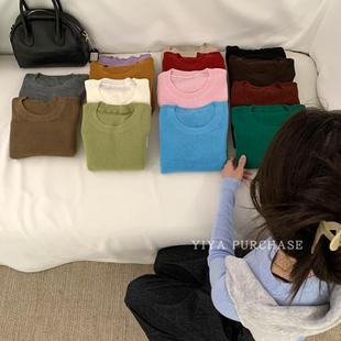 打底上衣c53 坑条弹力半高领针织衫 6%羊毛 HEEP韩国东大门