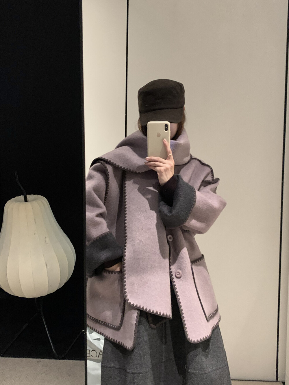 韩国东大门两面穿羊毛外套