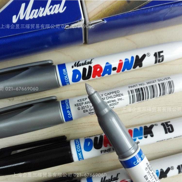 美国Markal银色记号笔 Dura-ink15银色油性Sliver环保标记打点笔