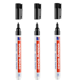 德国艾迪Edding防水洗记号笔纺织签名干洗机洗不掉色马克笔8040黑