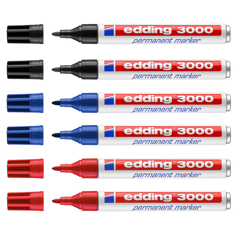 包邮德国艾迪马克笔 圆头油性记号笔edding3000 方头e-3300防水