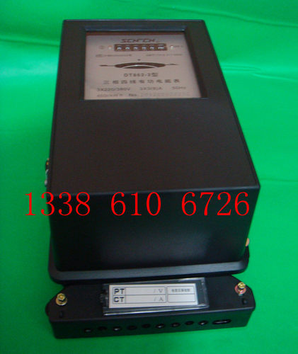 上海电表厂三相四线带互感器电度表DT862-2 3X 3（6）A   380V