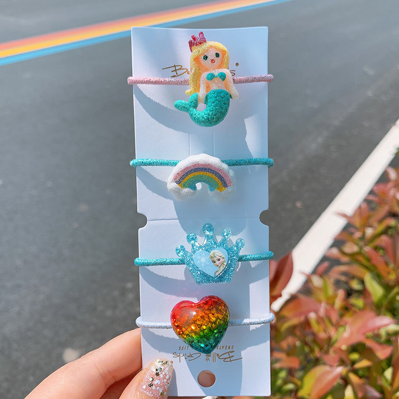 女宝宝小号发圈小女孩可爱卡通动物葱粉橡皮筋韩国女童不伤发头绳