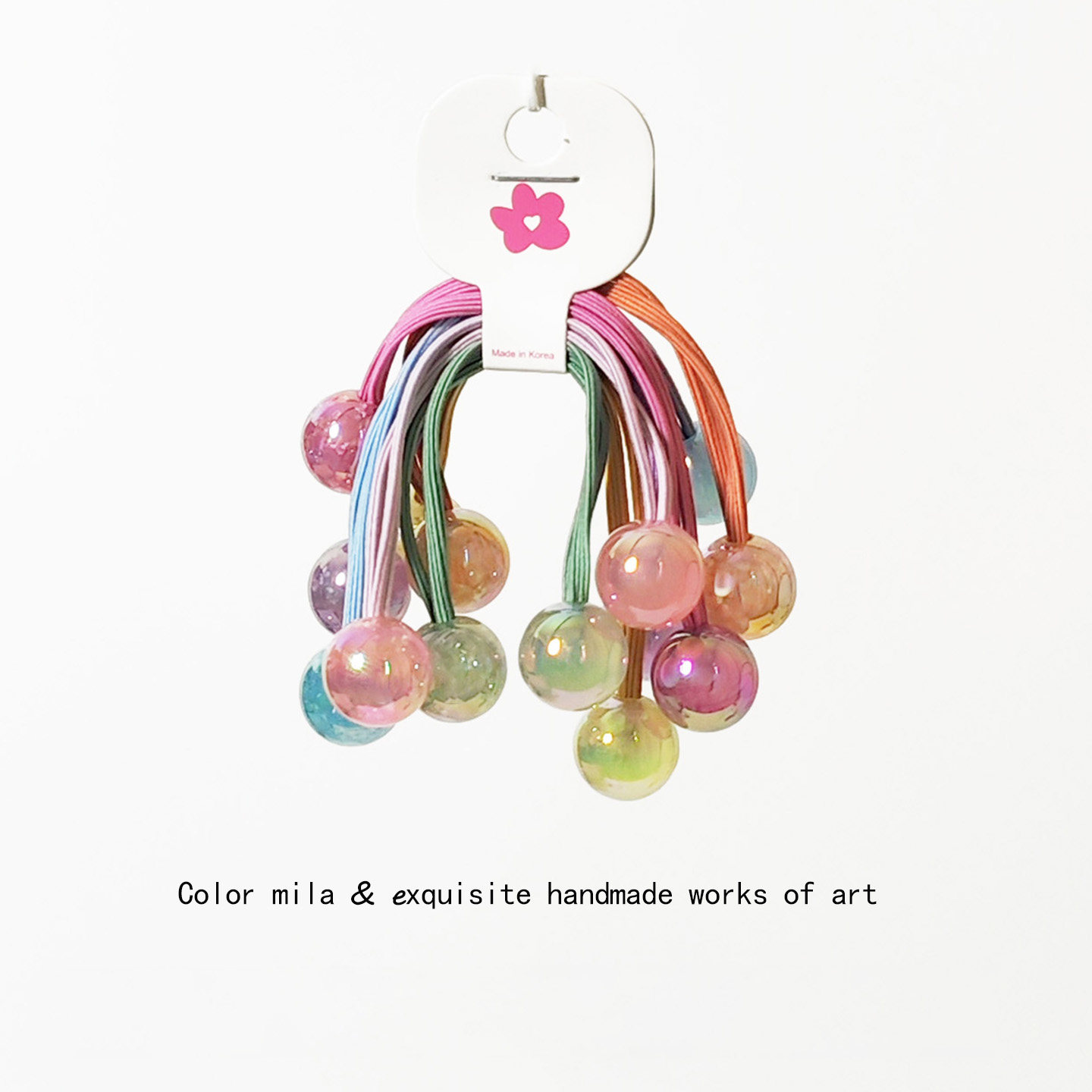 儿童糖果圆球双头发圈高弹力耐用女童球球发绳扎头发皮筋绕绕头绳