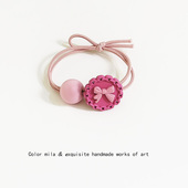 合金芭比粉少女蝴蝶结头绳儿童简约皮筋女扎头发圈绑马尾皮套头饰