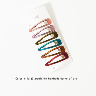 韩系彩色滴油BB夹发卡简约百搭碎发整理刘海夹子前额侧边发夹头饰