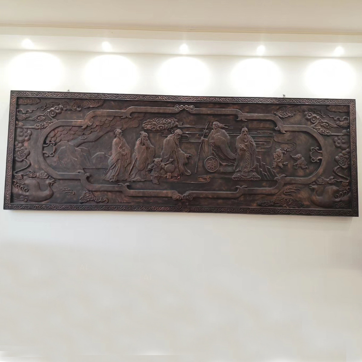 玻璃钢浮雕锻铜名人景观雕塑创意手工室内庭院客厅壁画装饰摆件图片