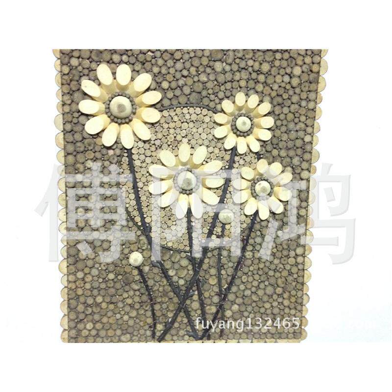 原木拼接画家居摆件原木片复古装饰画原木片拼接画