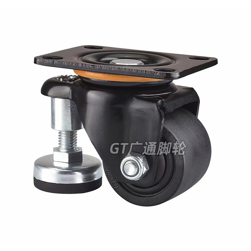 2.5寸重型调节脚轮clu05/clu07-d63-bc替代设备脚杯带86/80x60孔